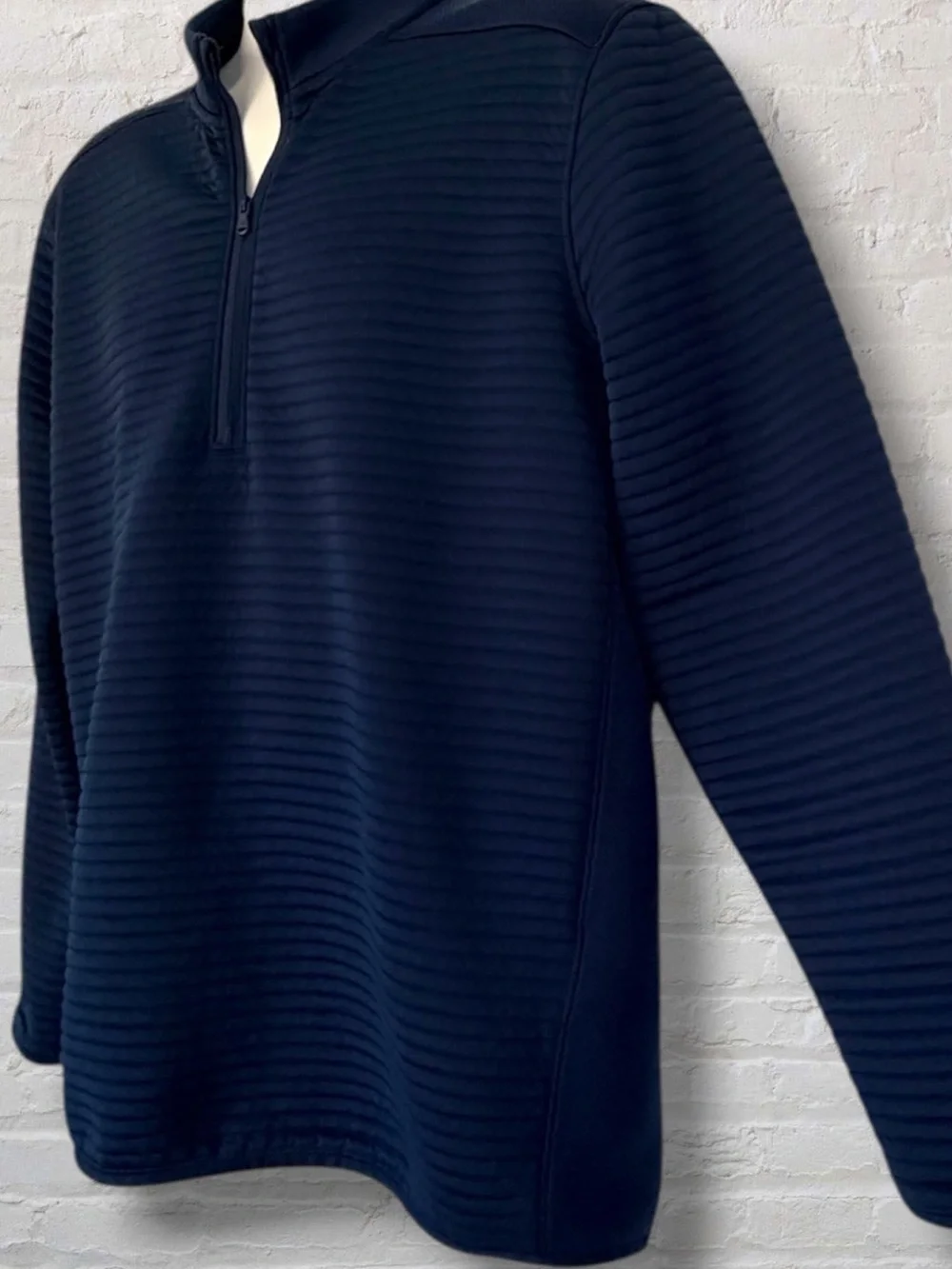 Under Armour Golf ColdGear Ribbed Quarter Zip Pullover Mens L Blue Performance